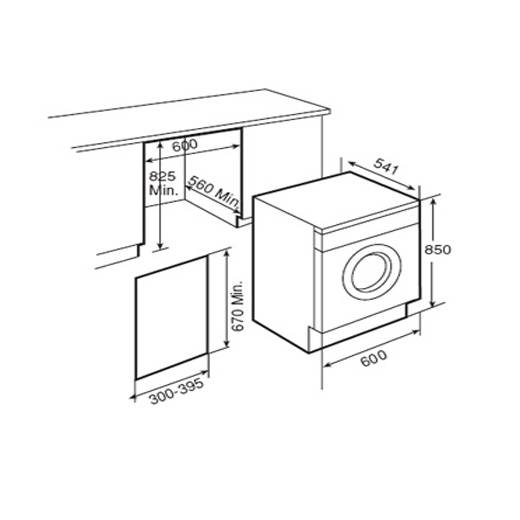 Lưu ý kích thước lắp đặt máy giặt có sấy Teka LSI4 1400