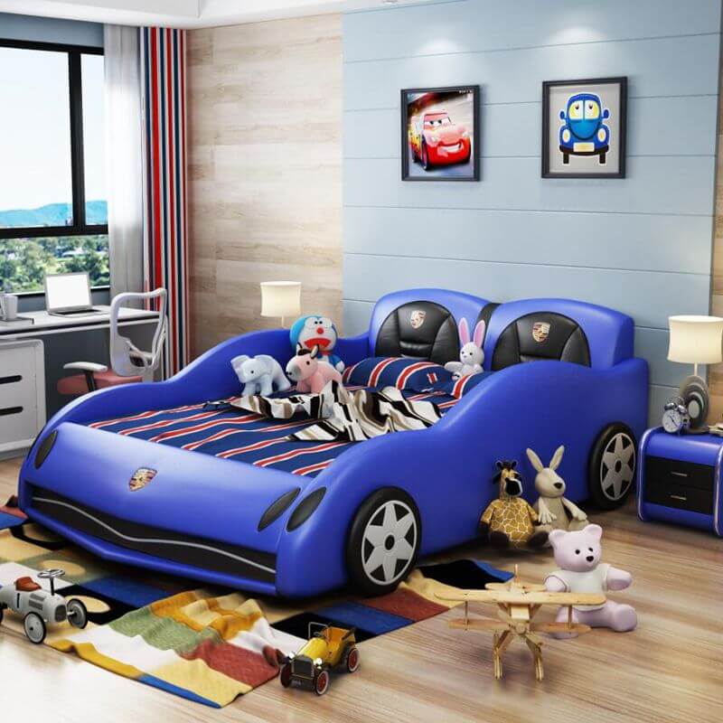 Giường ngủ ô tô thẻ thao cho bé trai