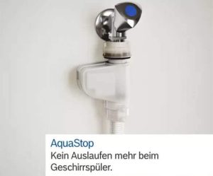 Công nghê Aquastop sẽ tự động kích hoạt ngăn chặn nguy cơ rò rỉ nước 