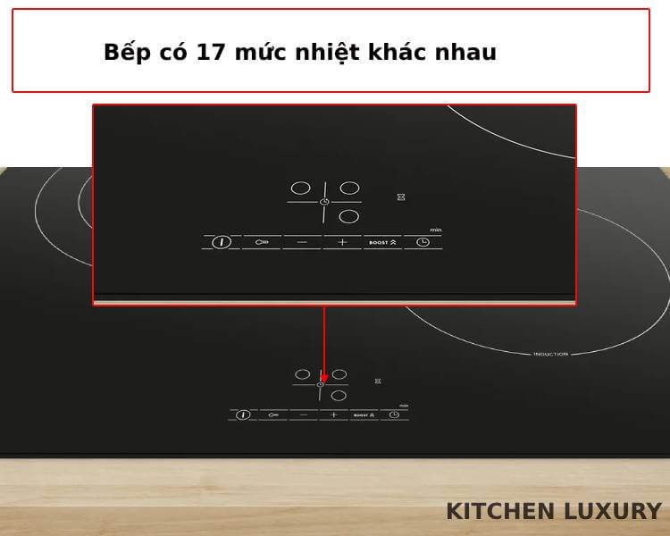 Bếp từ Bosch có 17 mức gia nhiệt