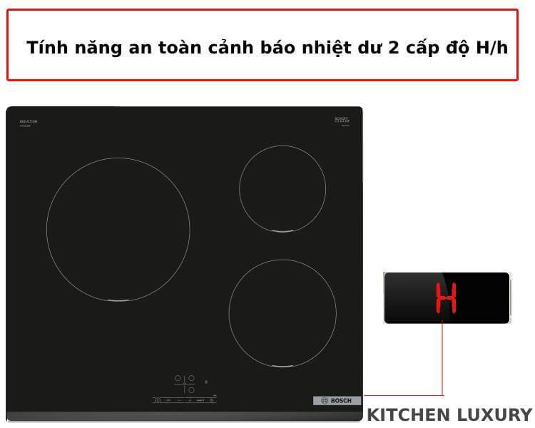 Cảnh báo nhiệt dư bếp từ Bosch PUC631BB5E