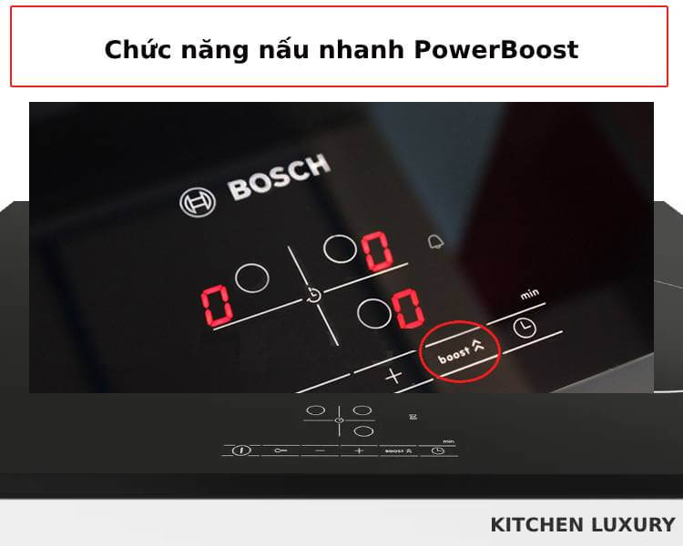 Chức năng nấu siêu tốc Boost bếp từ bosch