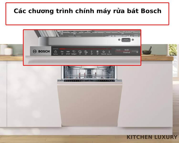 Các chương trình chính của máy rửa bát Bosch