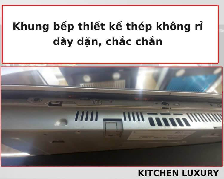 Khung bếp từ thiết kế thép không gỉ dày dặn