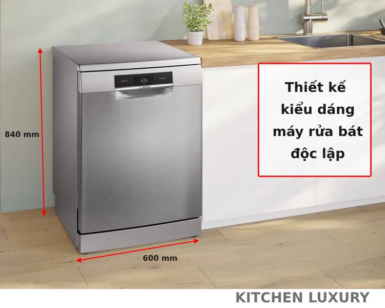 Thiết kế độc lập máy rửa bát Bosch SMS8TCI01E