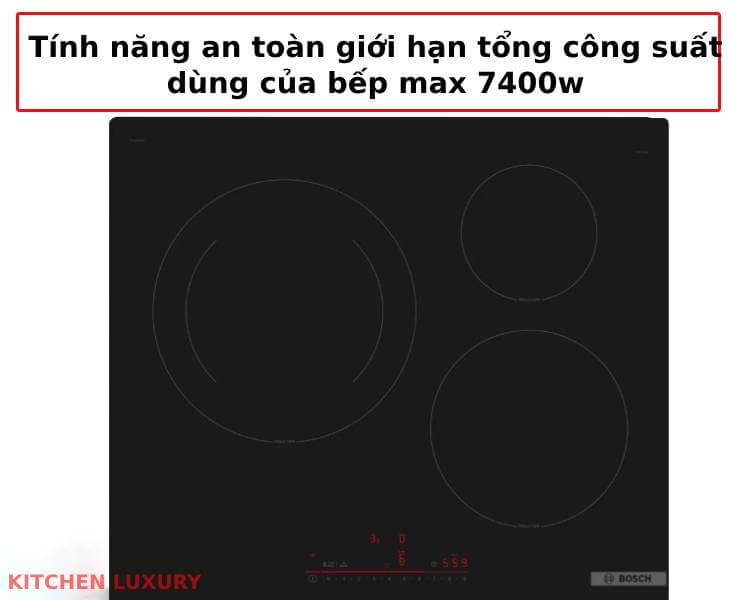 Tính năng an toàn giới hạn bếp từ bosch PIJ61RHB1E