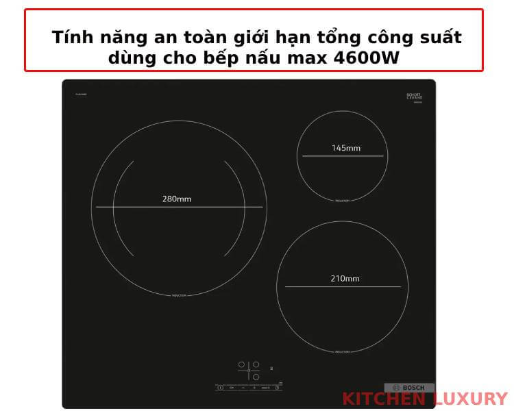 Tính năng an toàn giới hạn bếp từ Bosch