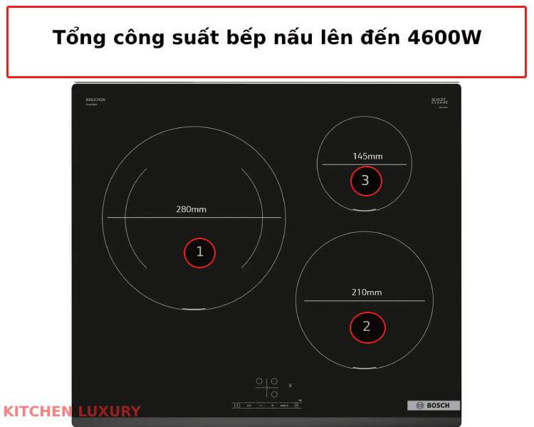 Tổng công suất bếp từ Bosch