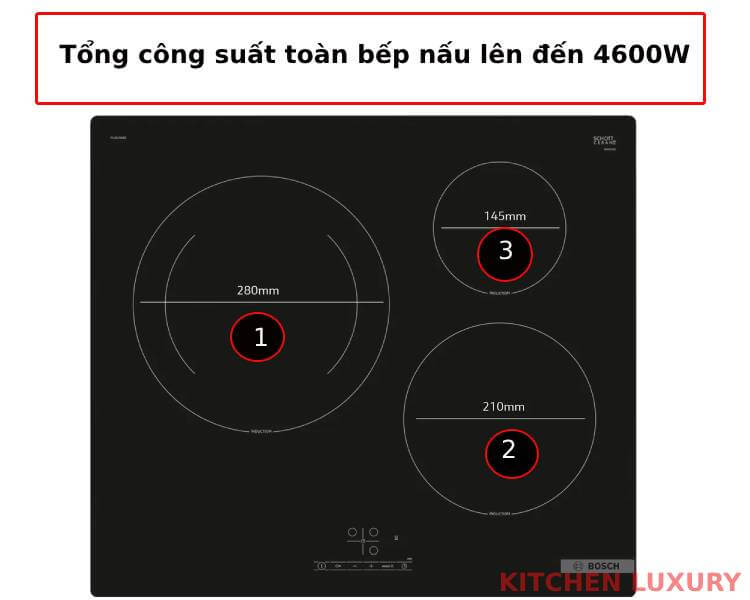 Tổng công suất bếp từ Bosch