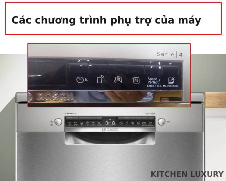 Các chương trình phụ trợ của máy rửa bát Bosch