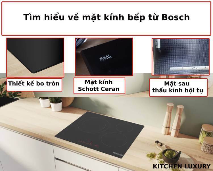 Tìm hiểu mặt kính bếp từ Bosch PIJ61RHB1E