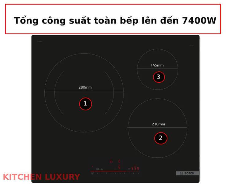 Tổng công suất toàn bếp từ Bosch PIJ61RHB1E