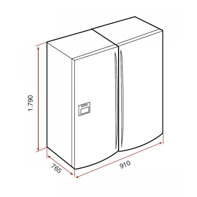 Kích thước thực tế của tủ lạnh side by side teka NFE3 650X
